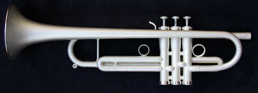 Spencer Trumpets - Re-built Monett trumpet, finished in frosted silver